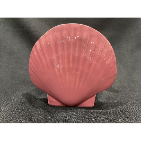 Vintage Ceramic Seashell Napkin Letter Holder Pink Beach Cottage Nautical Decor - Picture 4 of 7